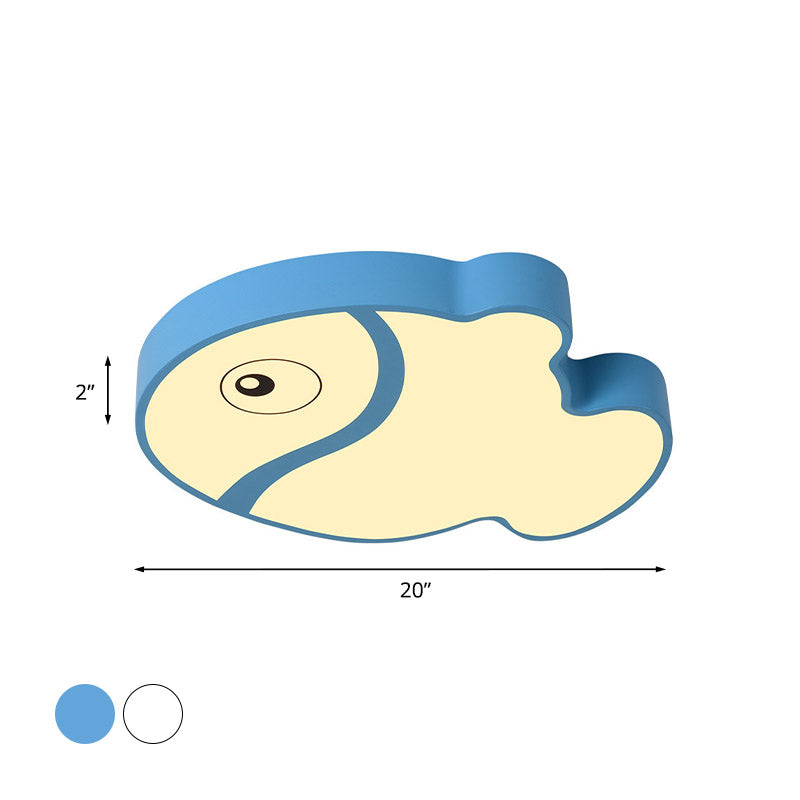 Fish Flushmount Cartoon Acryl Led White/Blue Ceiling Light Halterung für Kinder Schlafzimmer