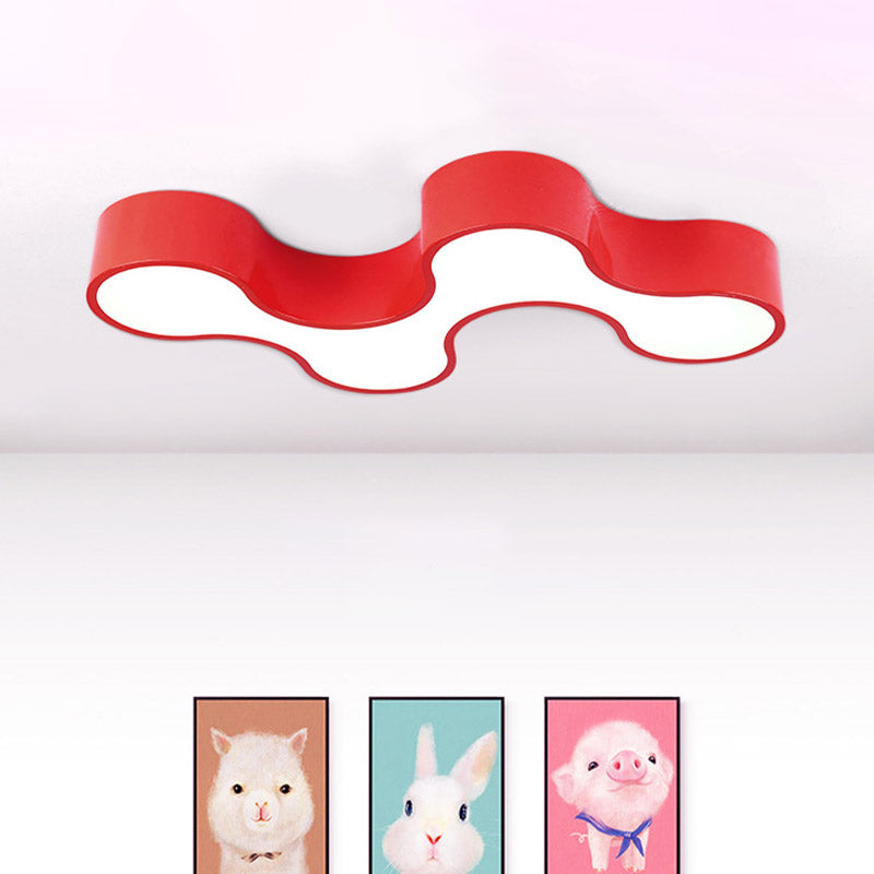 Acryl Geometrische Decke Light Cartoon Led Flushmount Light in Grün/Gelb/Blau für Kinder Schlafzimmer