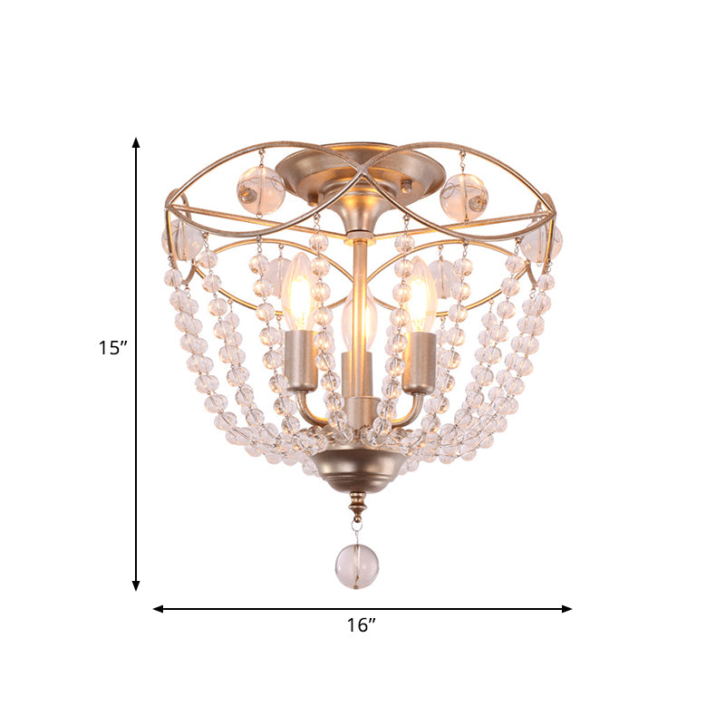 Cesto rustico semifulco semifulgola lampada a 3 luci a 3 litri supporti in oro per camera da letto
