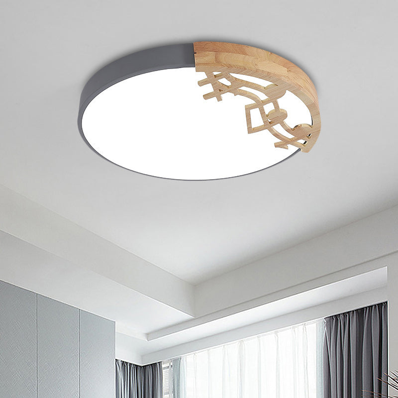 Plafonnier Led contemporain avec abat-jour en acrylique, luminaire rond vert/blanc/gris pour chambre à coucher