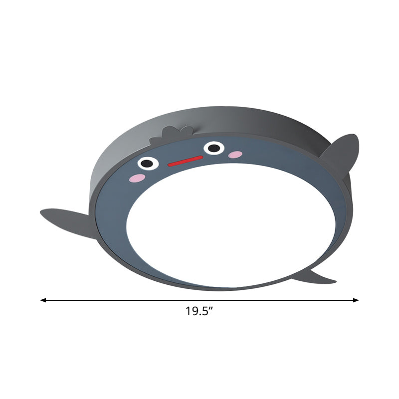 Cartoon Animals Acrylic Flush Light Fixture Led Close to Ceiling Light in Gray for Bedroom