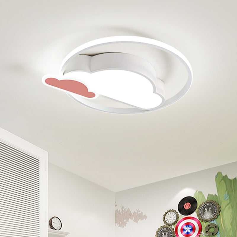 Wolkvormige slaapkamer inbouwlamp acryl LED Noordse inbouwplafondlamp in wit/roze
