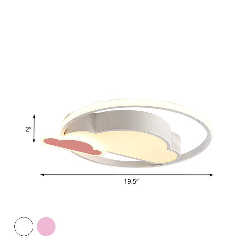 Wolkvormige slaapkamer inbouwlamp acryl LED Noordse inbouwplafondlamp in wit/roze