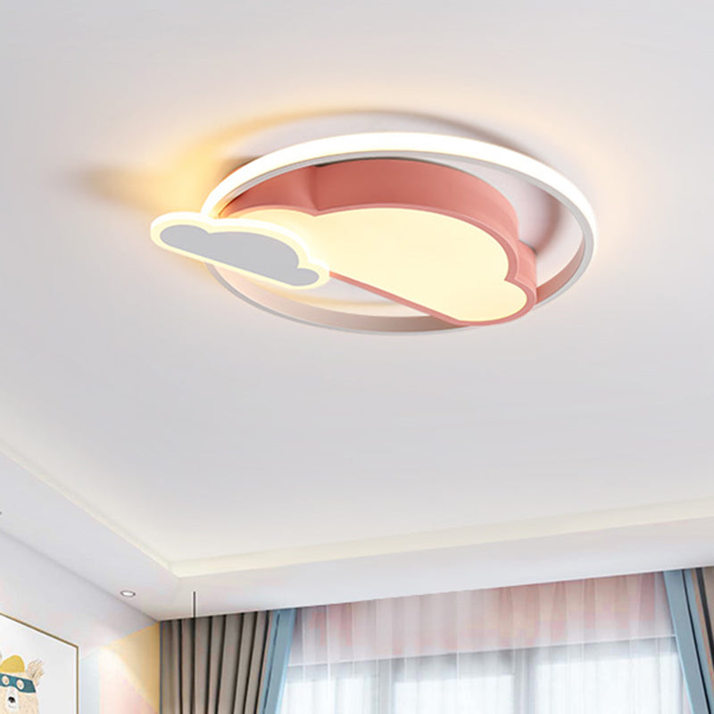 Wolkvormige slaapkamer inbouwlamp acryl LED Noordse inbouwplafondlamp in wit/roze