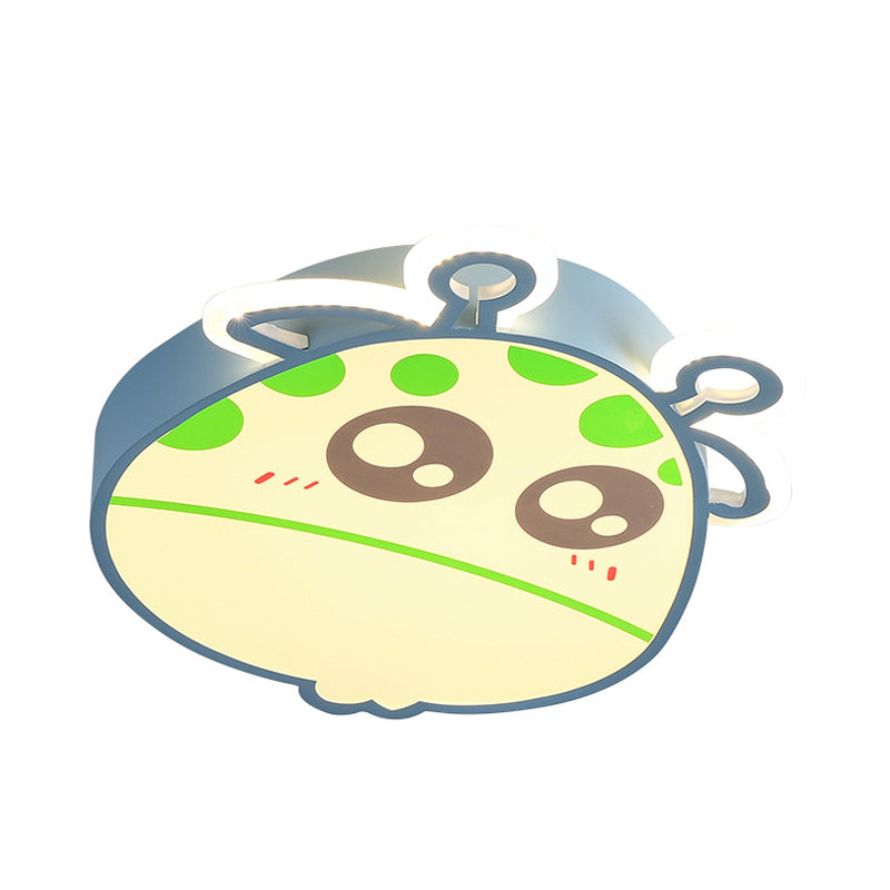 Giraffe Head Flush Ceiling Light Cartoon Acrylic Pink/Blue Finish LED Flush Mounted Lamp for Kids Room