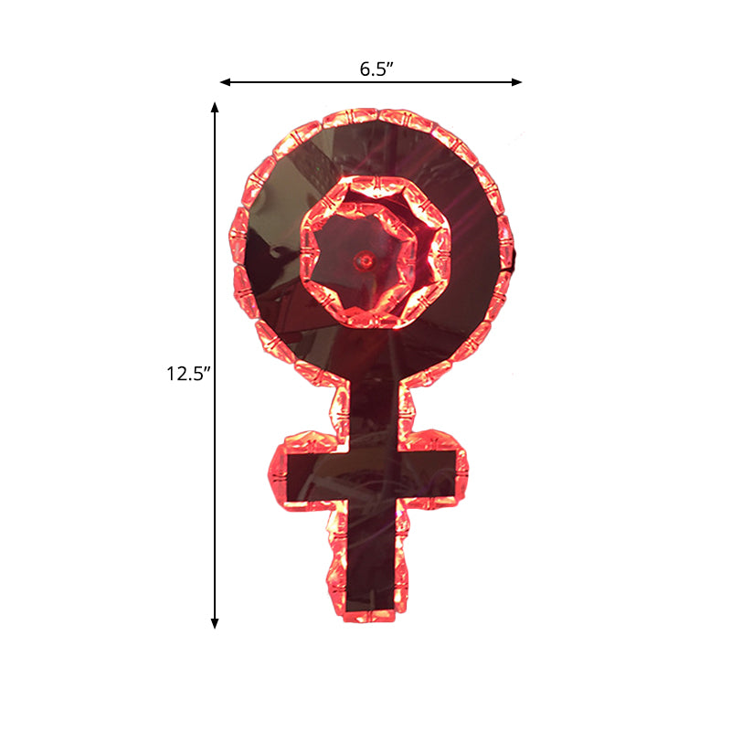 Nickel Girl Logo Wall Mount Lighting Modernist Style Beveled Crystal LED Bedroom Sconce Light