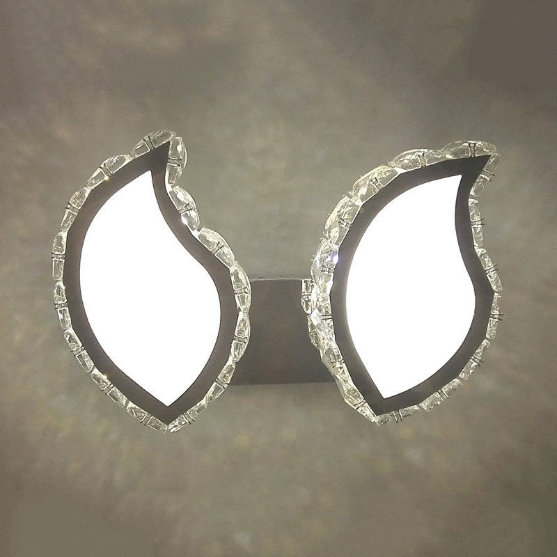 Mur de chambre à coucher à lames Mur moulé moderne Crystal Crystal LED Chrome Finition Murne de surface