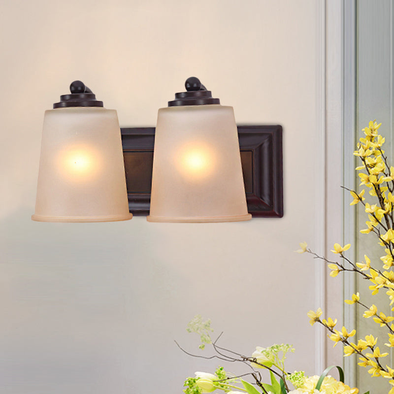 2 lichten taps toelopende wandlamp Traditionalisme Zwarte matglazen wand SCONCE LICT BEMIDING
