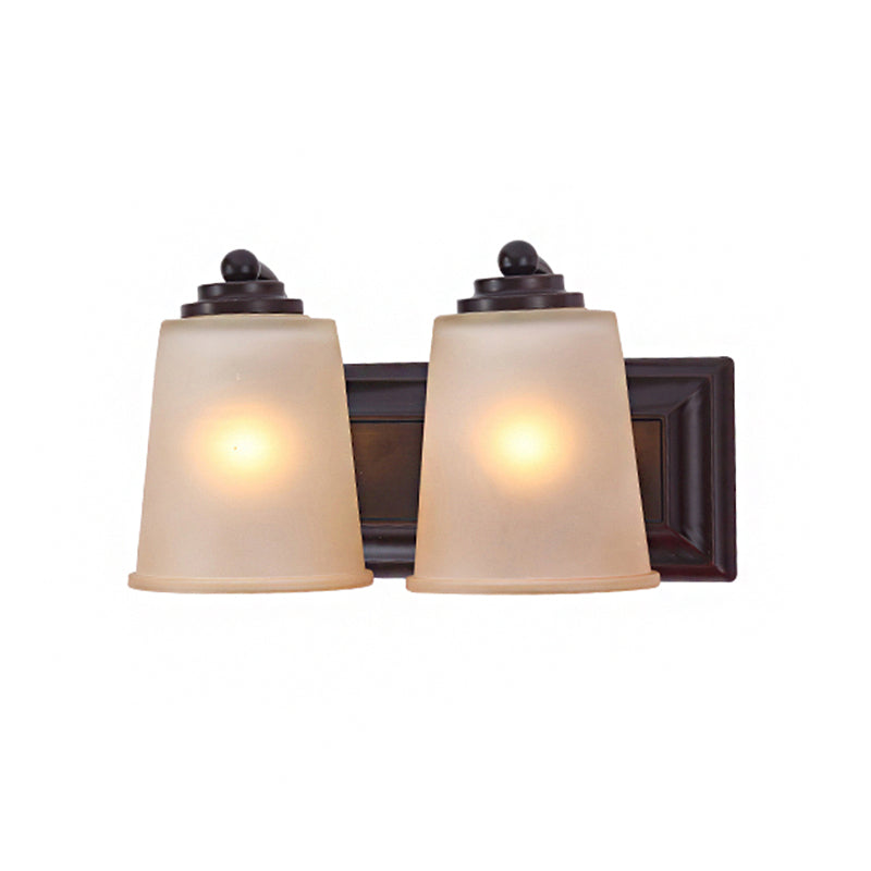 2 lichten taps toelopende wandlamp Traditionalisme Zwarte matglazen wand SCONCE LICT BEMIDING