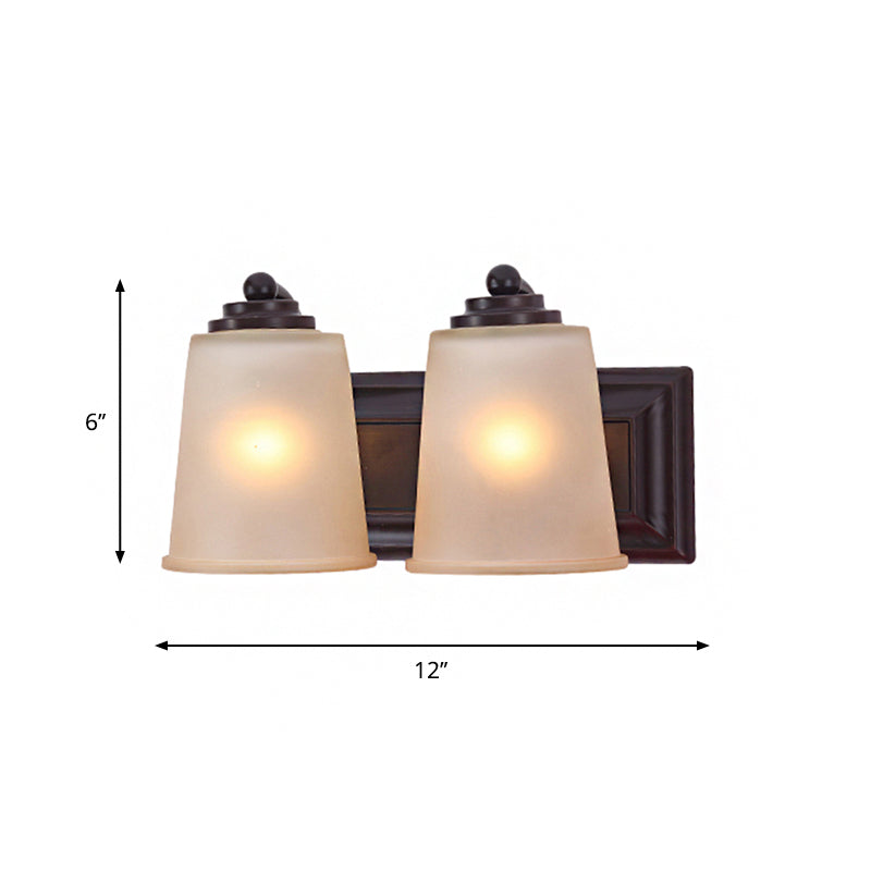 2 lichten taps toelopende wandlamp Traditionalisme Zwarte matglazen wand SCONCE LICT BEMIDING