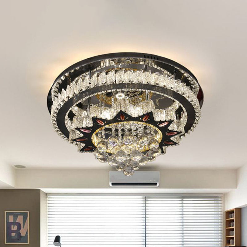 Nickel Icycle Flushmount Modernism Clear Crystal Ball LED Bedroom Close to Ceiling Light