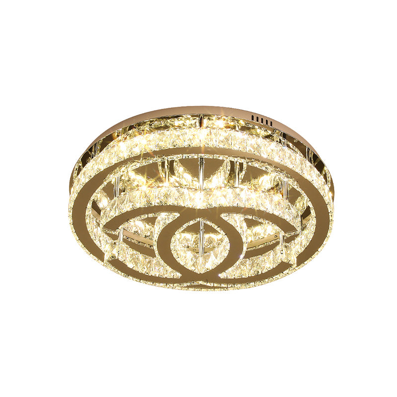 Iluminación de techo doble con forma de c Iluminación Contemporánea de Dormitorio LED en Chrome con diseño de anillo