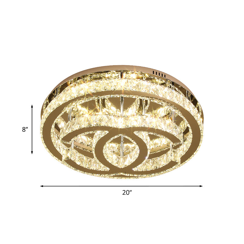 Iluminación de techo doble con forma de c Iluminación Contemporánea de Dormitorio LED en Chrome con diseño de anillo
