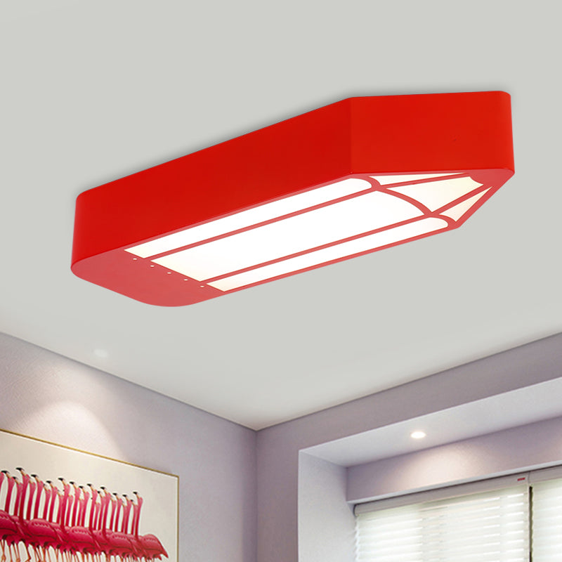 Lampada da soffitto a LED a matita rossa/blu/verde, stile bambini, in metallo, per scuola materna