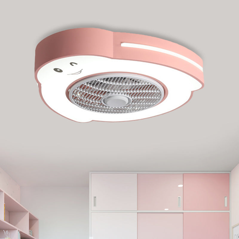 Cartoon Bear / Rabbit / Penguin Fan Lampy Acrylic Kids Room 23 "LED de large près du plafond Light en rose / gris