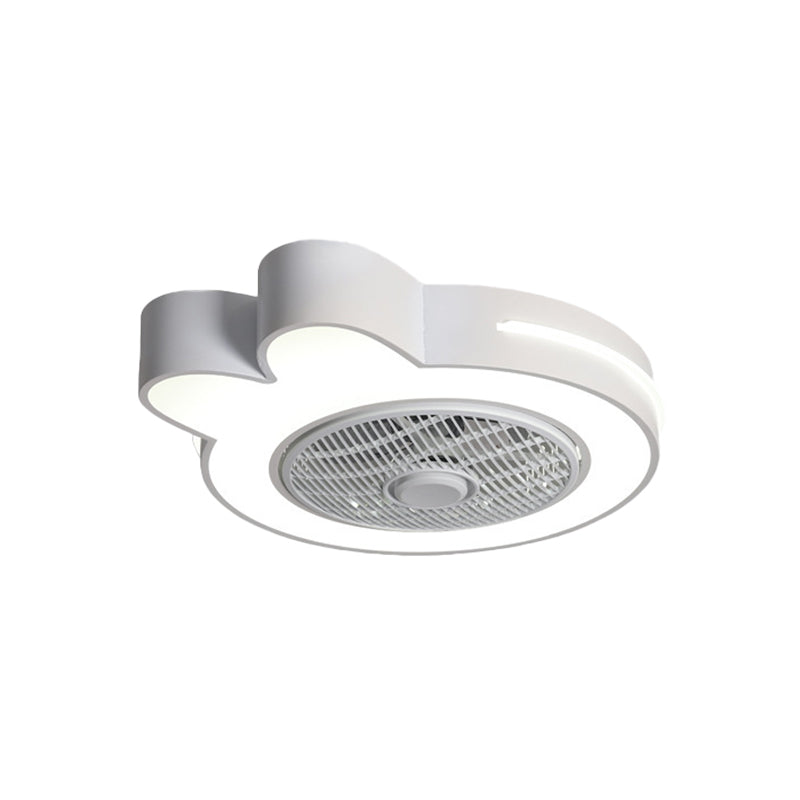 Cartoon Bear / Rabbit / Penguin Fan Lampy Acrylic Kids Room 23 "LED de large près du plafond Light en rose / gris