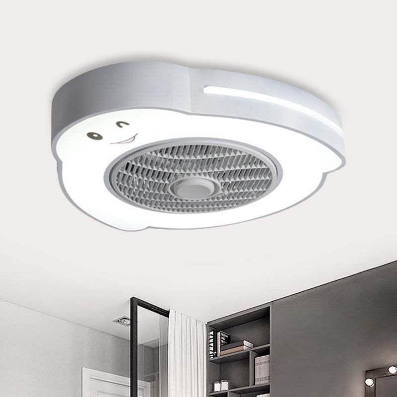 Cartoon Bear / Rabbit / Penguin Fan Lampy Acrylic Kids Room 23 "LED de large près du plafond Light en rose / gris