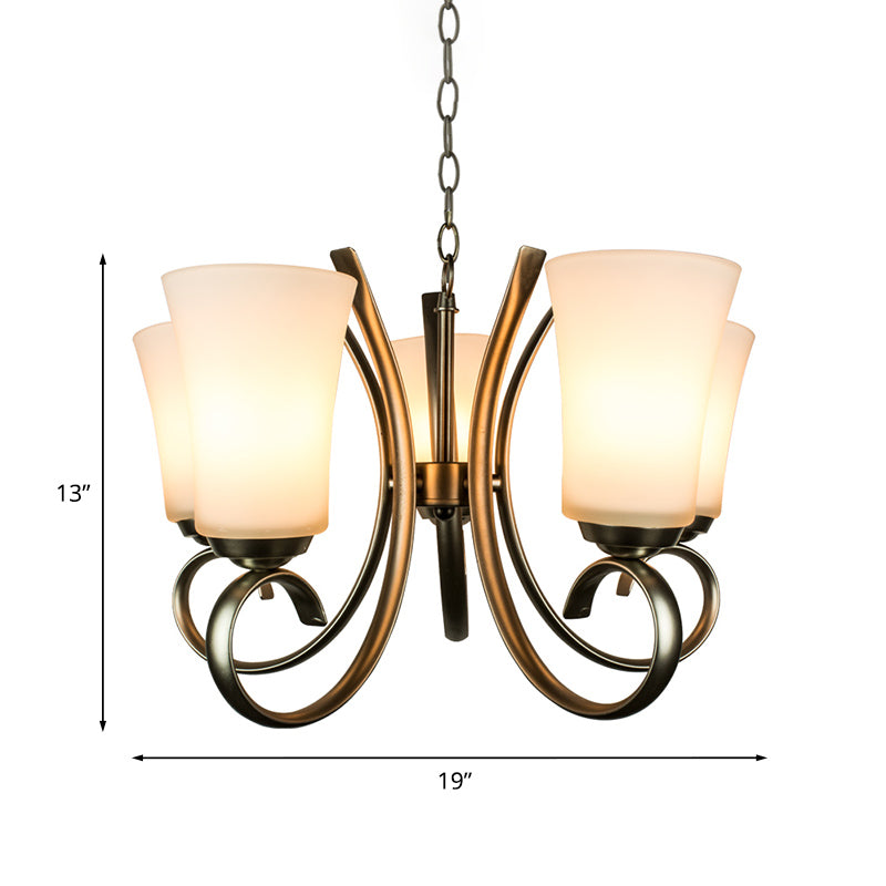 3 luci curva lampada sospesa in ottone vintage lampadario in vetro smerigliato per il ristorante
