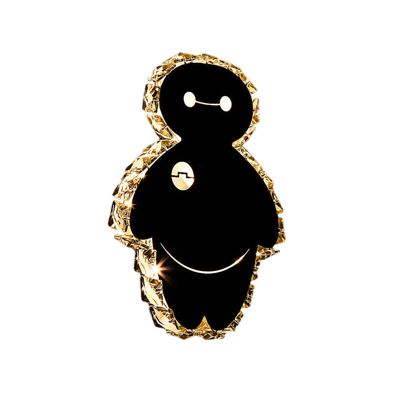 Chrom Cartoon Snow Man Mur Mount luminaire Simple K9 Crystal LED CHAMBRE ÉCLAIRAGE MUR IDÉES en lumière chaude / blanche