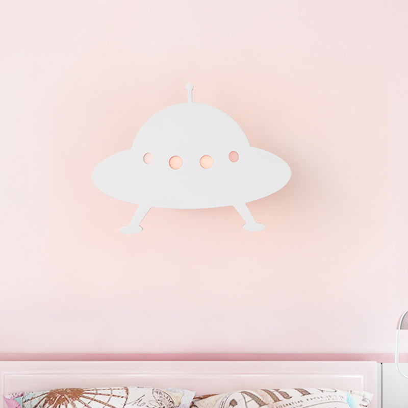 Bambini UFO a filo monte a muro leggero letto per bambini al letto a LED SCONCE IL LIMINE IN BIANCO CON REMOTE