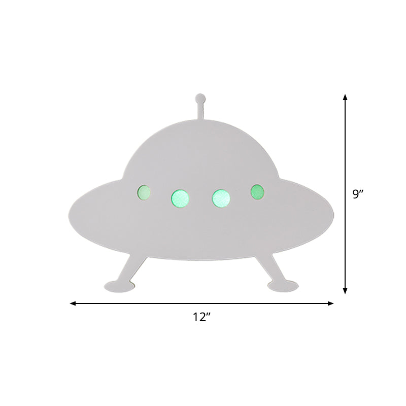 Bambini UFO a filo monte a muro leggero letto per bambini al letto a LED SCONCE IL LIMINE IN BIANCO CON REMOTE