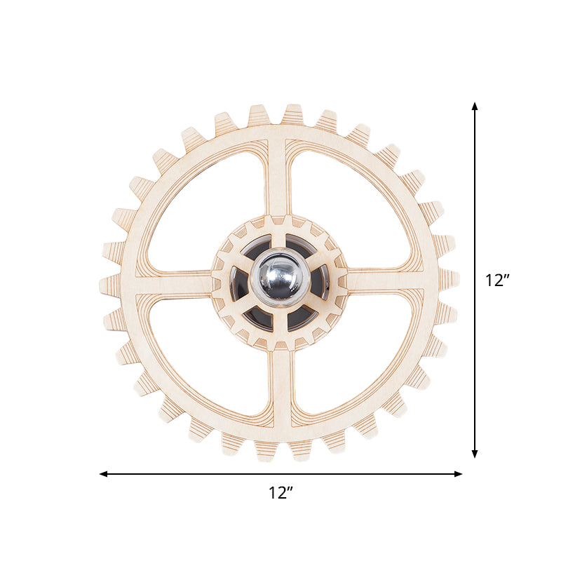 Lampada da lampada con applique a marcia moderna novità in legno a 1 luci a parete a parete con design a bulbo esposto