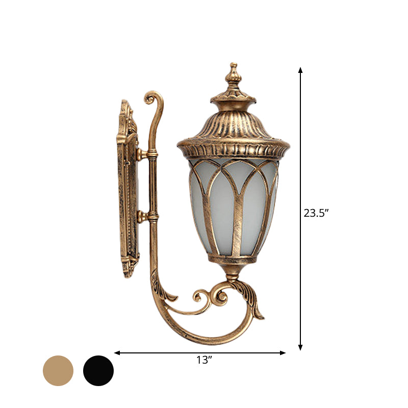 Aluminium Black / Bronze Wall Mount LAMPE CURVE CURVE 1 BULB LODGE STYLE ÉCLAINE D'ACCONCE AVEC DE VERRE GRATITE