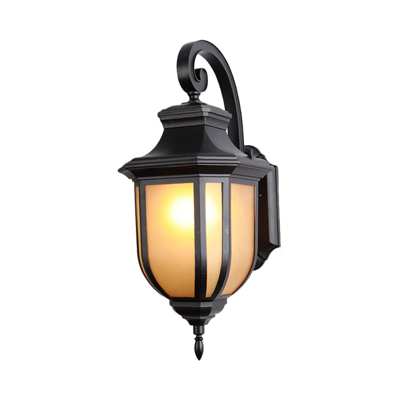 Tan Glass Black Wall Lamp Urn Shade 1-Light Traditional Style Wall Mount Light Fixture