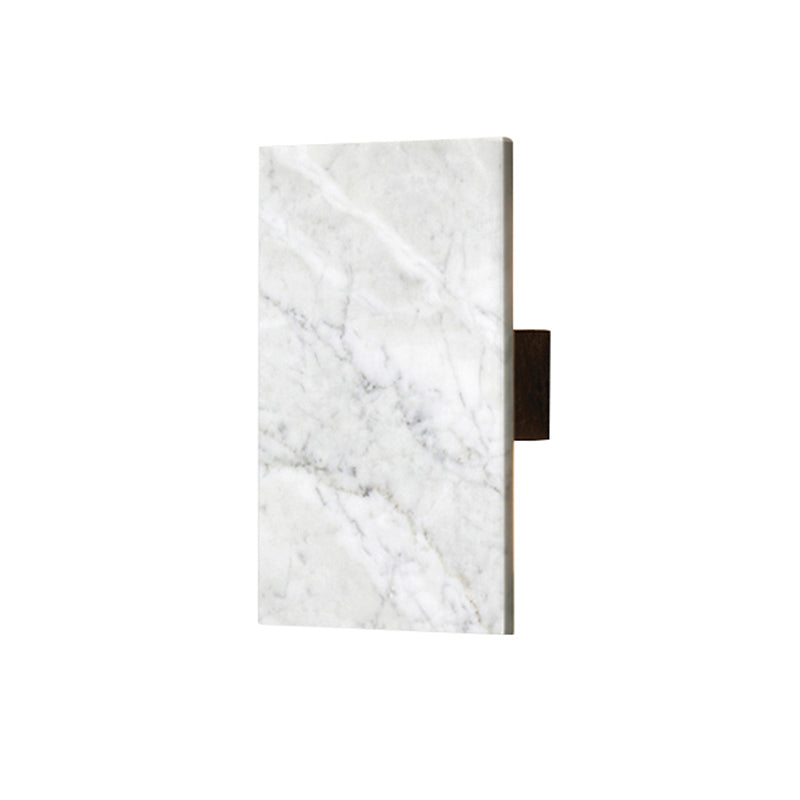 2 lichten bedmuurlicht SCONCE Eenvoudige grijze wand gemonteerd lamp met rechthoekige paneelmarmeren schaduw