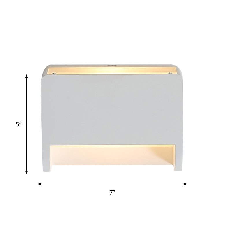 Boîte minimaliste Box Sonce Lightture Gypsum 1-Light Bedroom LED Mur Wall en blanc