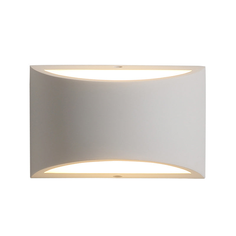 Gypsum Half-Oval Sconce Lamp Modernism 1-Light White LED Wall Mounted Light for Bedroom