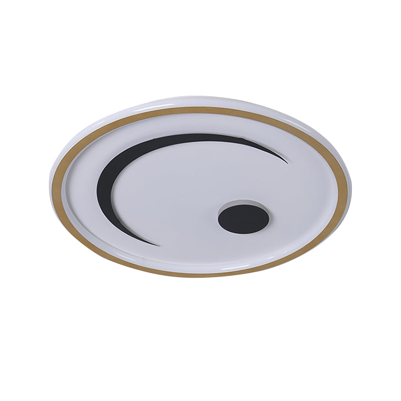 Lampe LED ronde encastrée en acrylique, style nordique, luminaire décoratif d'intérieur, idéal pour une chambre à coucher, noir/or, blanc/lumière chaude
