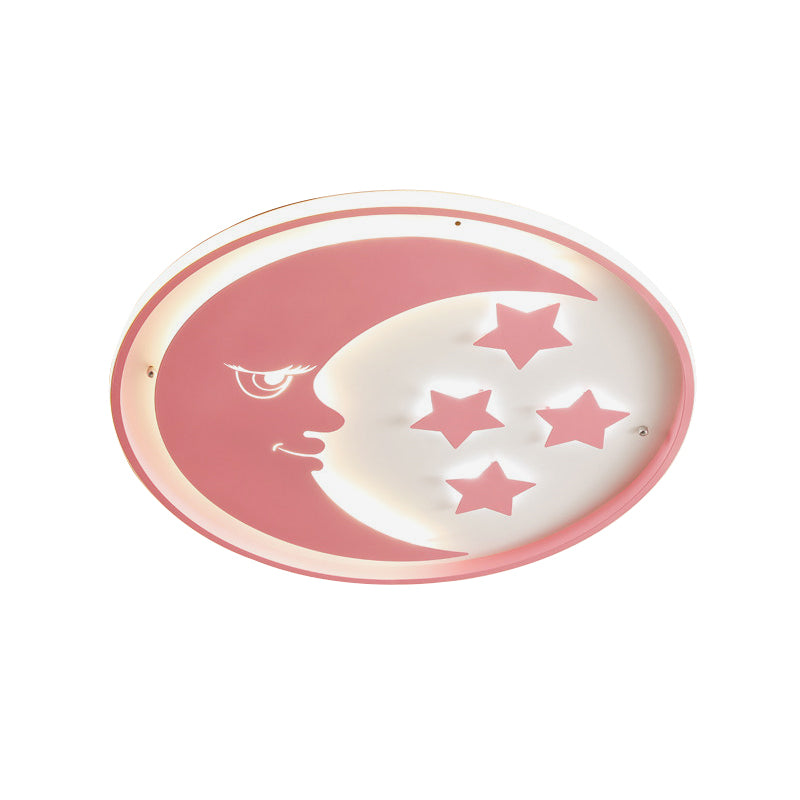 Dessin animé lune et étoile éclairage encastré acrylique LED chambre lampe encastrée en blanc/rose/bleu