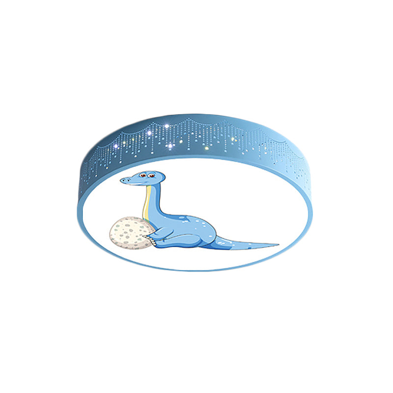 Ausgehöhlte Eisen-LED-Unterputz-Cartoon-Deckenleuchte in Rot/Blau/Grün mit Dinosauriermuster