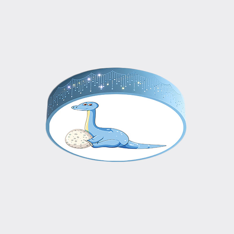 Ausgehöhlte Eisen-LED-Unterputz-Cartoon-Deckenleuchte in Rot/Blau/Grün mit Dinosauriermuster