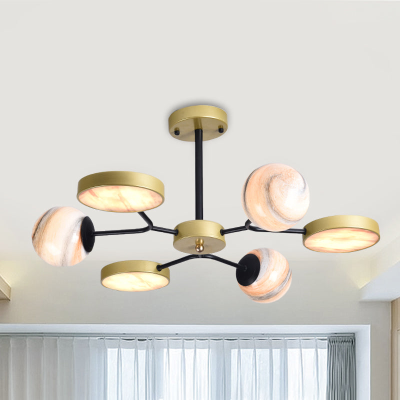 Sfera oro sfera lampadario soffitto nordico 4/6/8 luci lunare vetro a sospensione a sospensione a sospensione