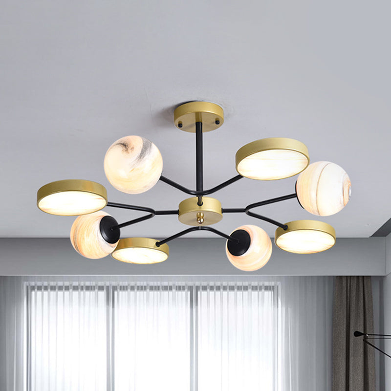 Sfera oro sfera lampadario soffitto nordico 4/6/8 luci lunare vetro a sospensione a sospensione a sospensione