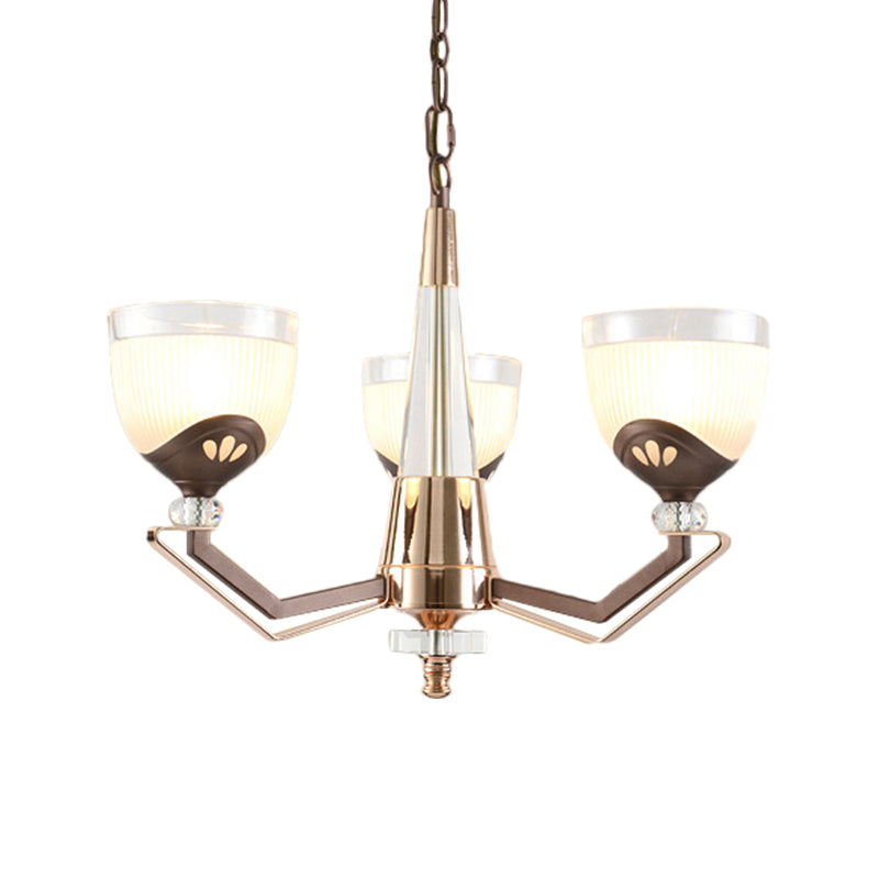 3/6 LUMILES BOLL PROSIBLE CHANDELIER VINTAGE FINE FINIPE BLANC RIBBED PENDANT PRENDANT LAMPE