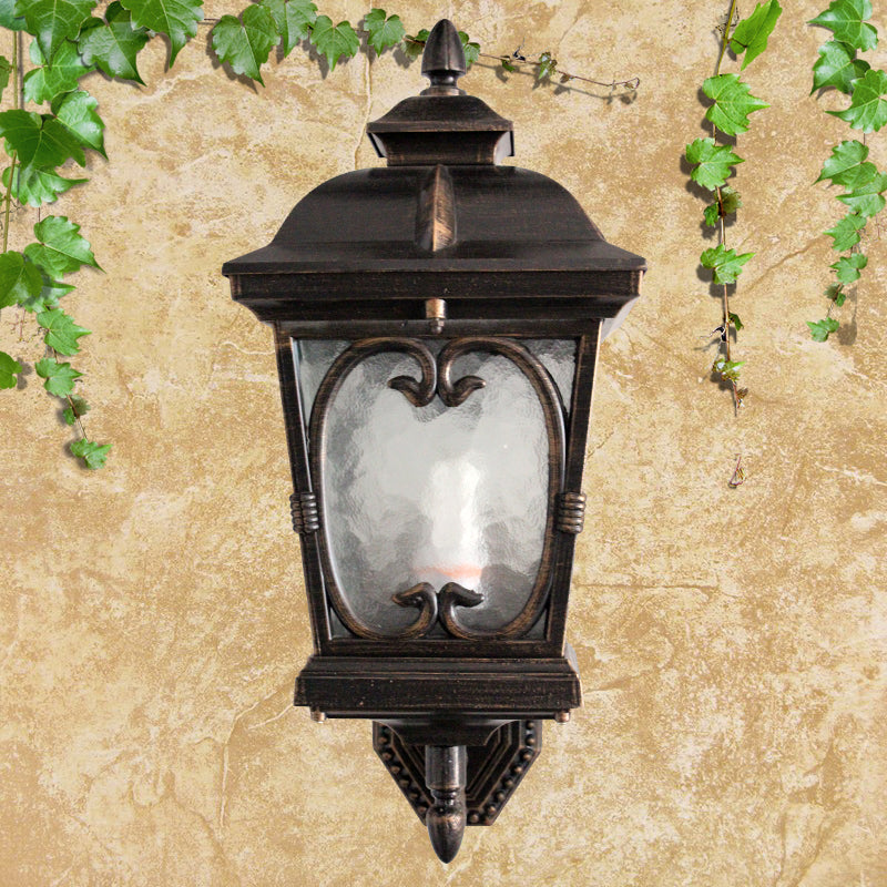 Ripple Glass Birdcage Wall Sconce Retro Light Outdoor Wall Light in bronzo