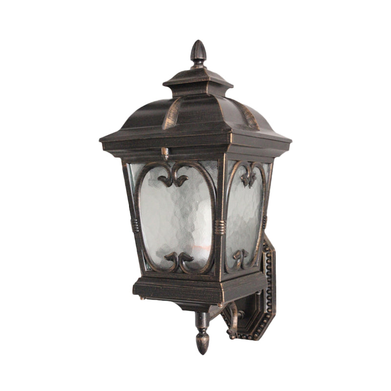 Ripple Glass Birdcage Wall Sconce Retro Light Outdoor Wall Light in bronzo