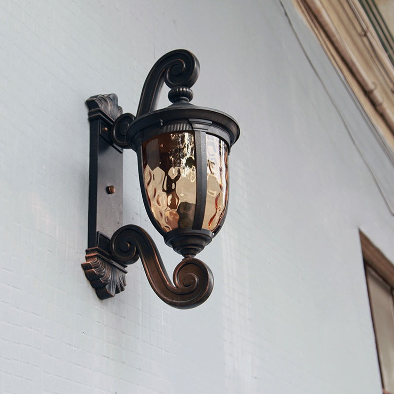 Amber Water Brown-Black Sconce Urn Shade 1-Bulb traditionnel Éclairage mural d'éclairage
