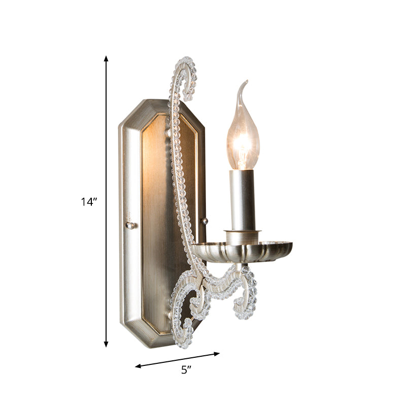 Iluminación de pared de candelabra de plata
