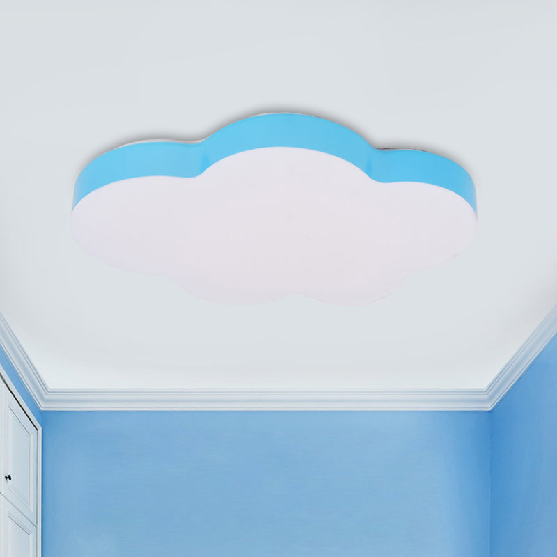 Acrylic Cloud-Shape Ceiling Mounted Fixture Cartoon LED Flushmount Lighting in White/Red/Yellow for Kids Room