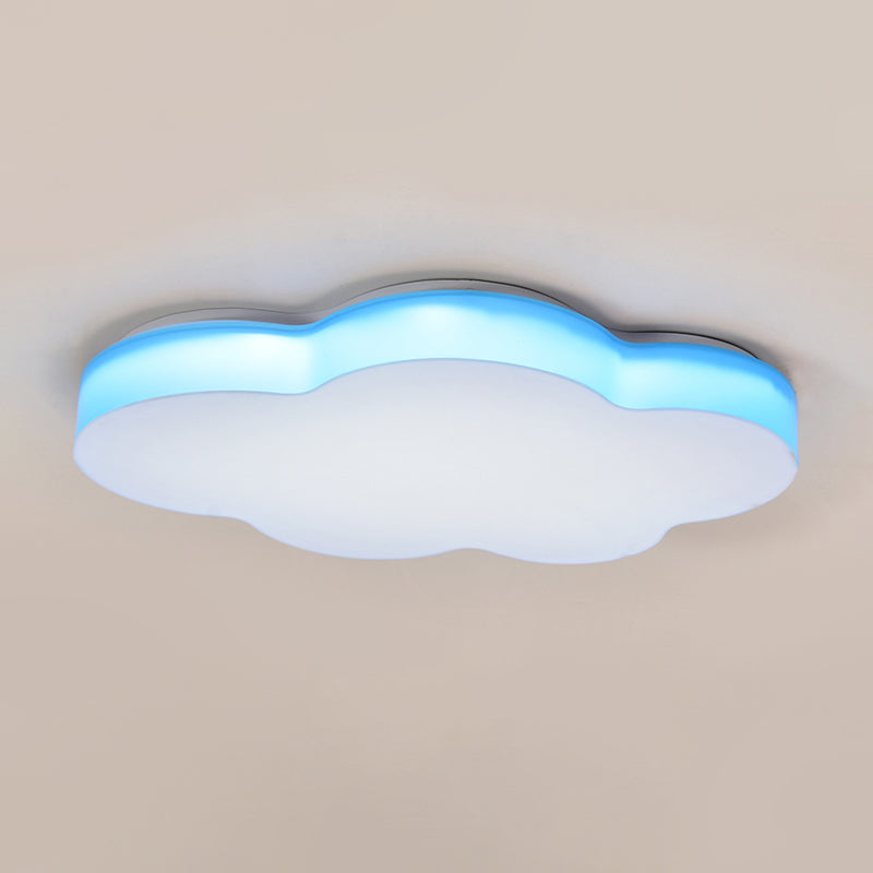 Acrylic Cloud-Shape Ceiling Mounted Fixture Cartoon LED Flushmount Lighting in White/Red/Yellow for Kids Room