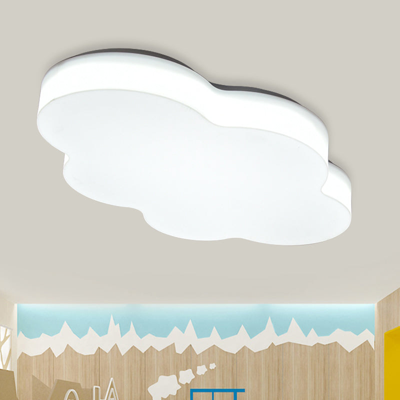 Acrylic Cloud-Shape Ceiling Mounted Fixture Cartoon LED Flushmount Lighting in White/Red/Yellow for Kids Room