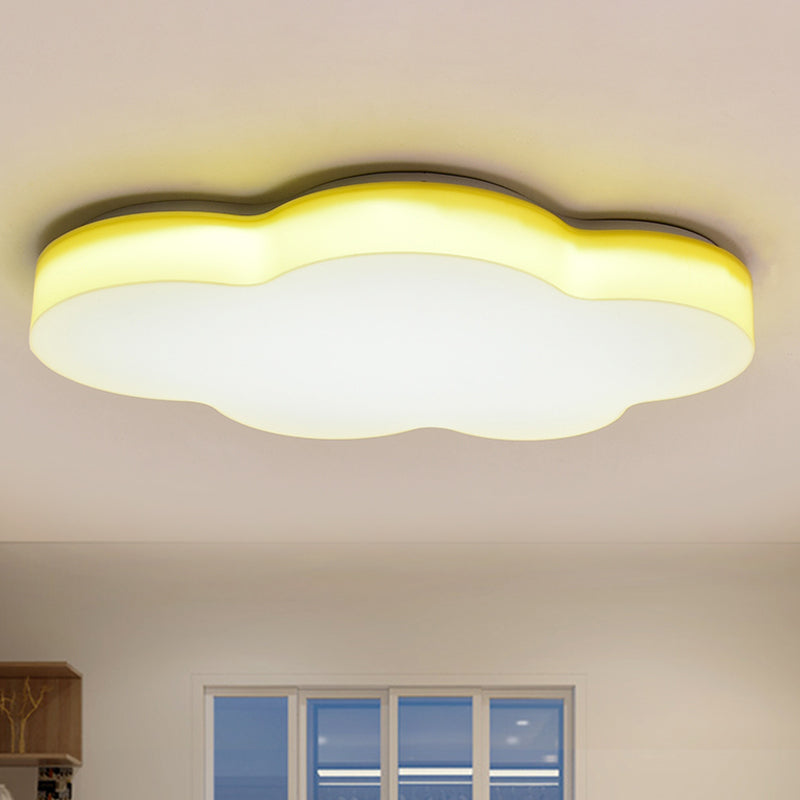 Acrylic Cloud-Shape Ceiling Mounted Fixture Cartoon LED Flushmount Lighting in White/Red/Yellow for Kids Room