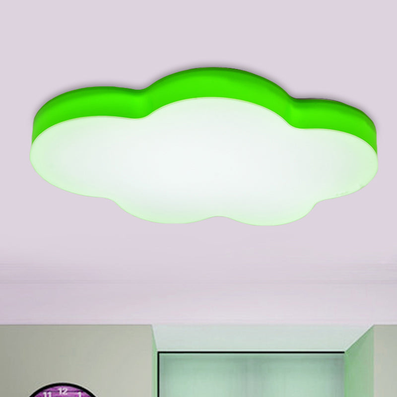 Acrylic Cloud-Shape Ceiling Mounted Fixture Cartoon LED Flushmount Lighting in White/Red/Yellow for Kids Room
