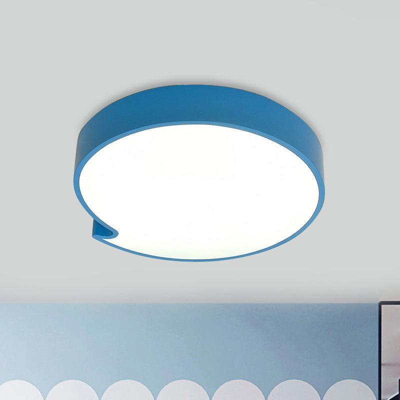 Minimalistische LED Flush Mount mit Acryl Shade Blau/Gelb Finish Circular Flush Deckenleuchte