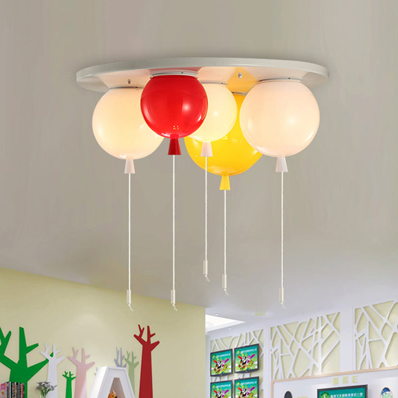 Apparecchio da soffitto a palloncino acrilico per bambini, illuminazione bianca da incasso a 3/5 teste per la scuola materna