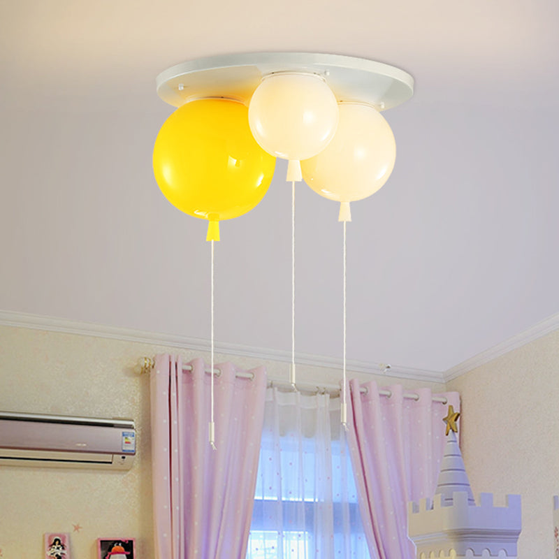 Apparecchio da soffitto a palloncino acrilico per bambini, illuminazione bianca da incasso a 3/5 teste per la scuola materna